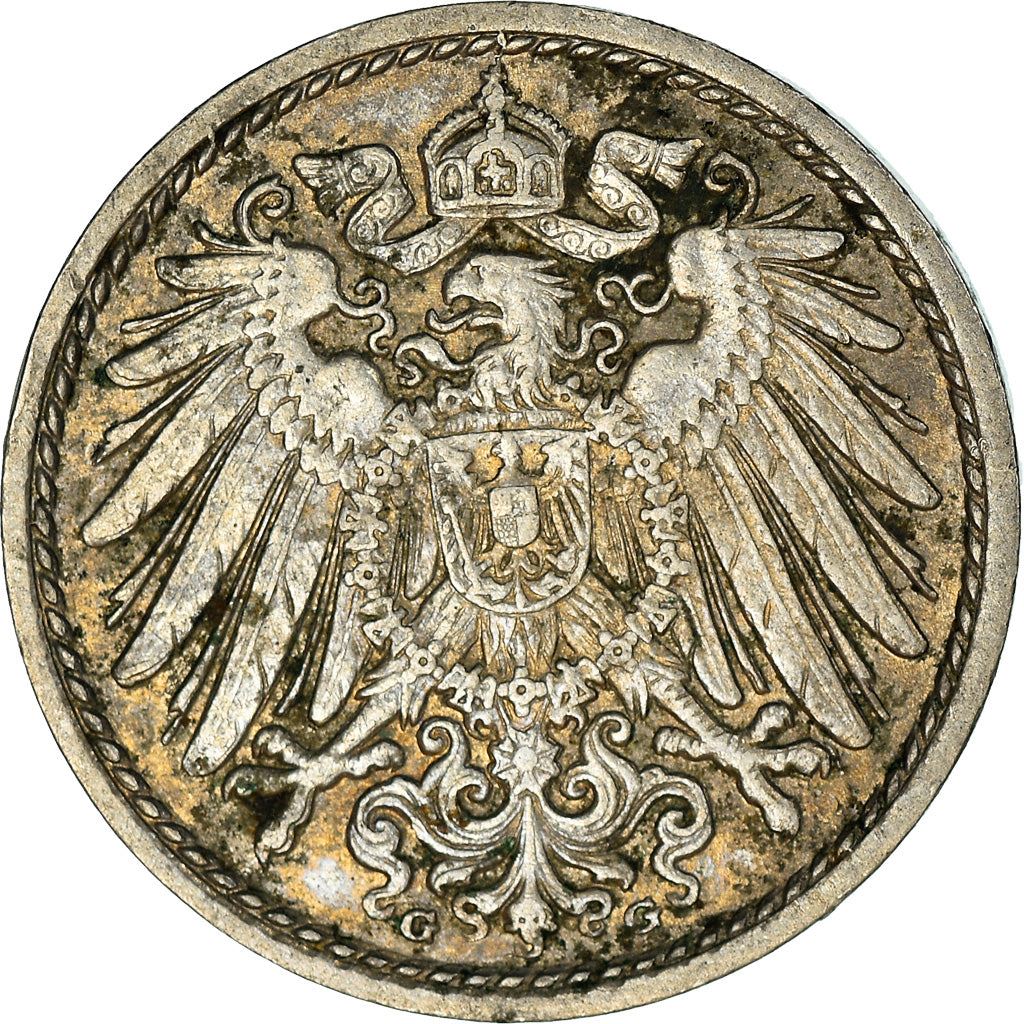 German Empire 5 Pfennig Coin | Deutsches Reich | Wilhelm II | Type 2 | KM11 | 1890 - 1915