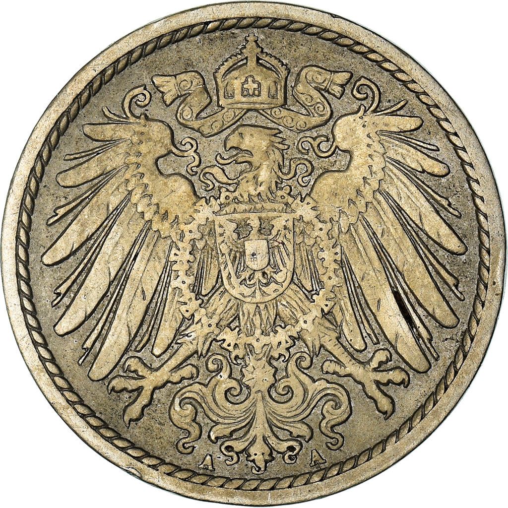 German Empire 5 Pfennig Coin | Deutsches Reich | Wilhelm II | Type 2 | KM11 | 1890 - 1915