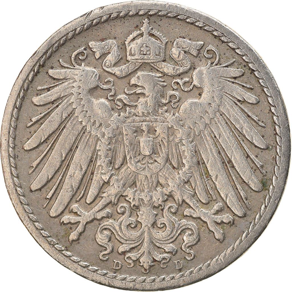 German Empire 5 Pfennig Coin | Deutsches Reich | Wilhelm II | Type 2 | KM11 | 1890 - 1915