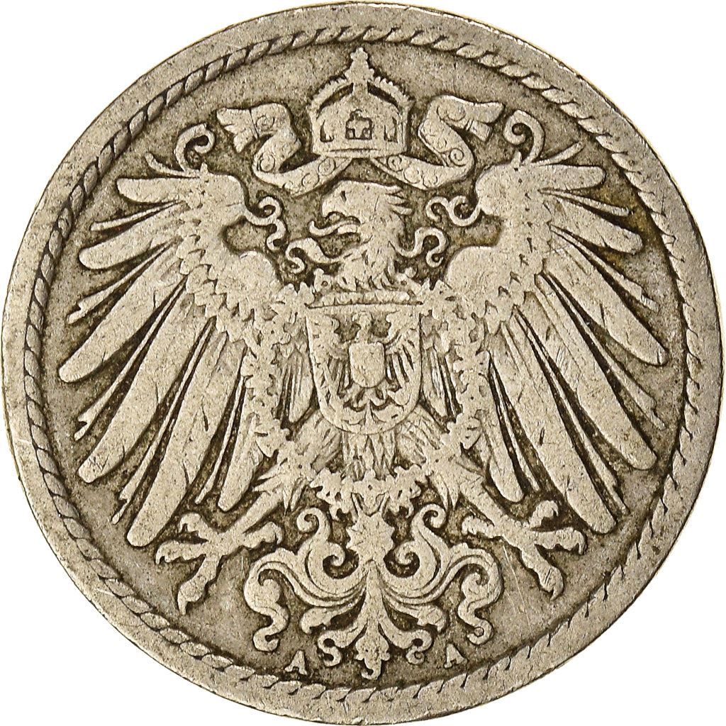 German Empire 5 Pfennig Coin | Deutsches Reich | Wilhelm II | Type 2 | KM11 | 1890 - 1915