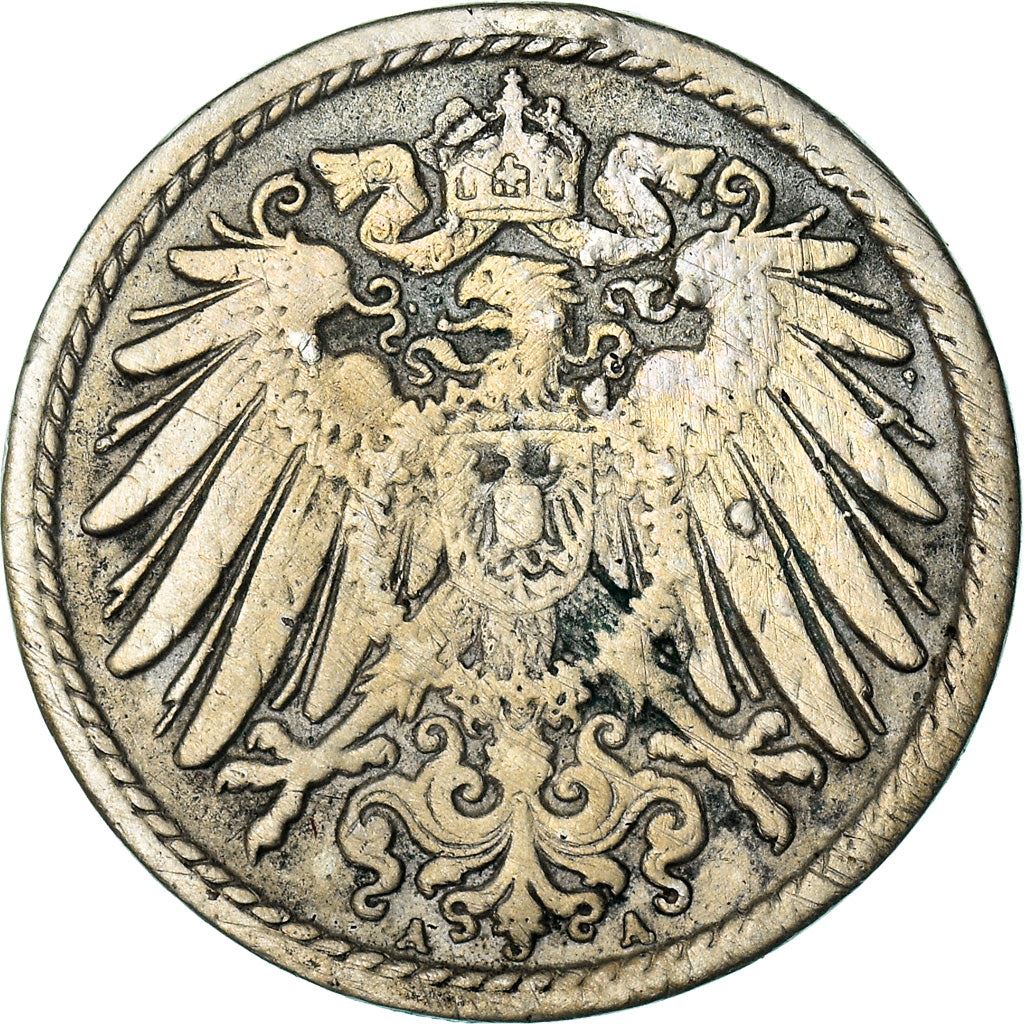 German Empire 5 Pfennig Coin | Deutsches Reich | Wilhelm II | Type 2 | KM11 | 1890 - 1915