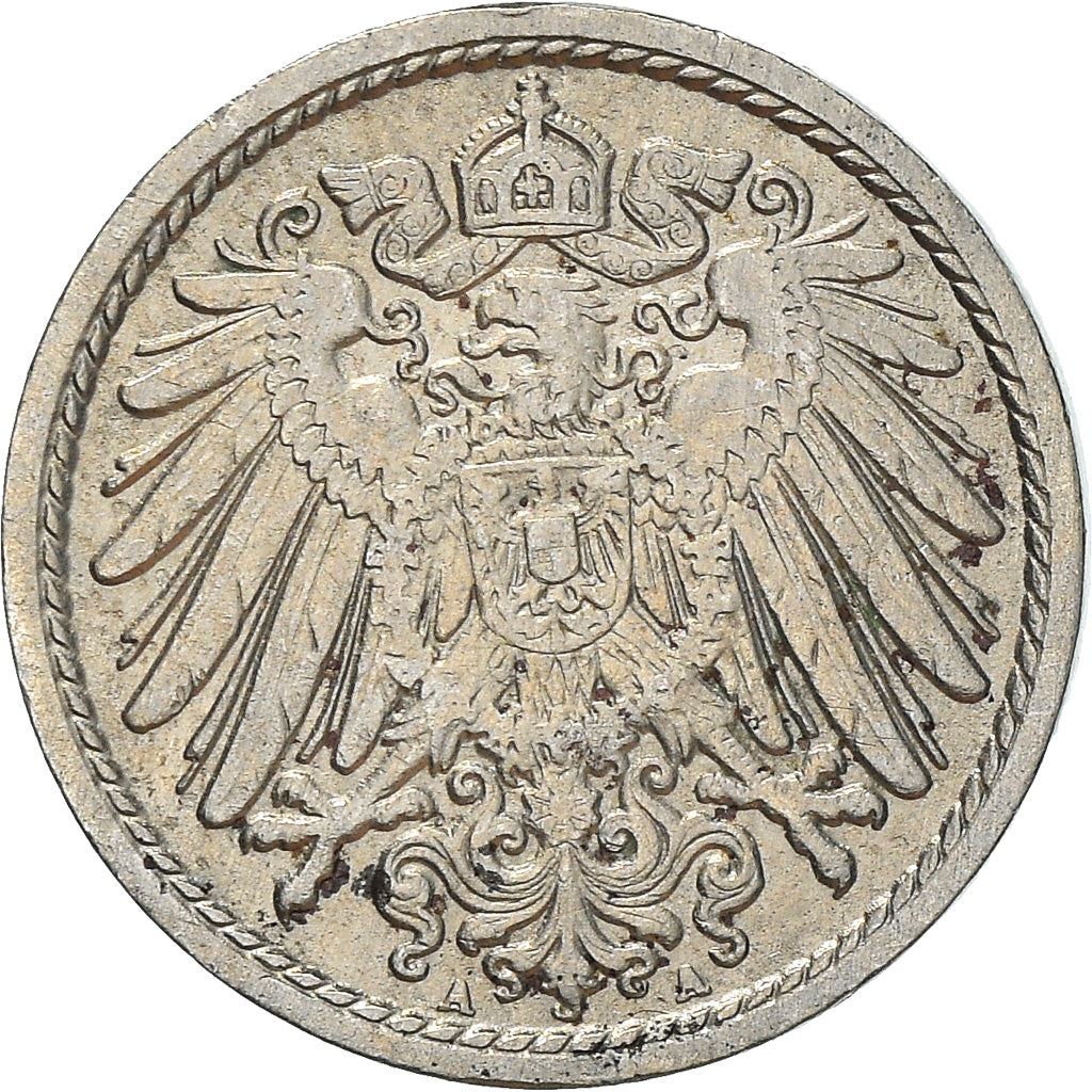 German Empire 5 Pfennig Coin | Deutsches Reich | Wilhelm II | Type 2 | KM11 | 1890 - 1915