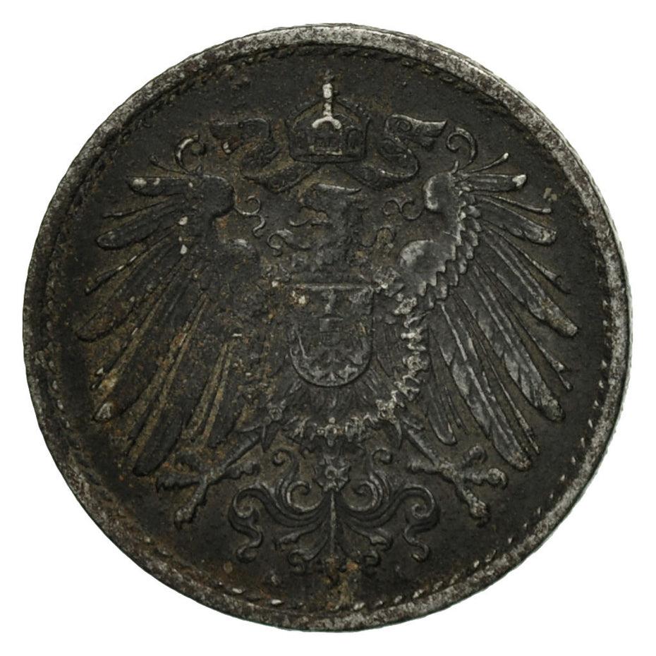 German Empire 5 Pfennig Coin | Deutsches Reich | Wilhelm II | Type 2 | KM19 | 1915 - 1922