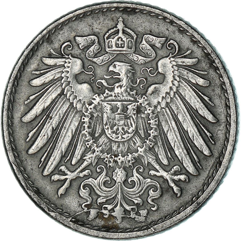 German Empire 5 Pfennig Coin | Deutsches Reich | Wilhelm II | Type 2 | KM19 | 1915 - 1922