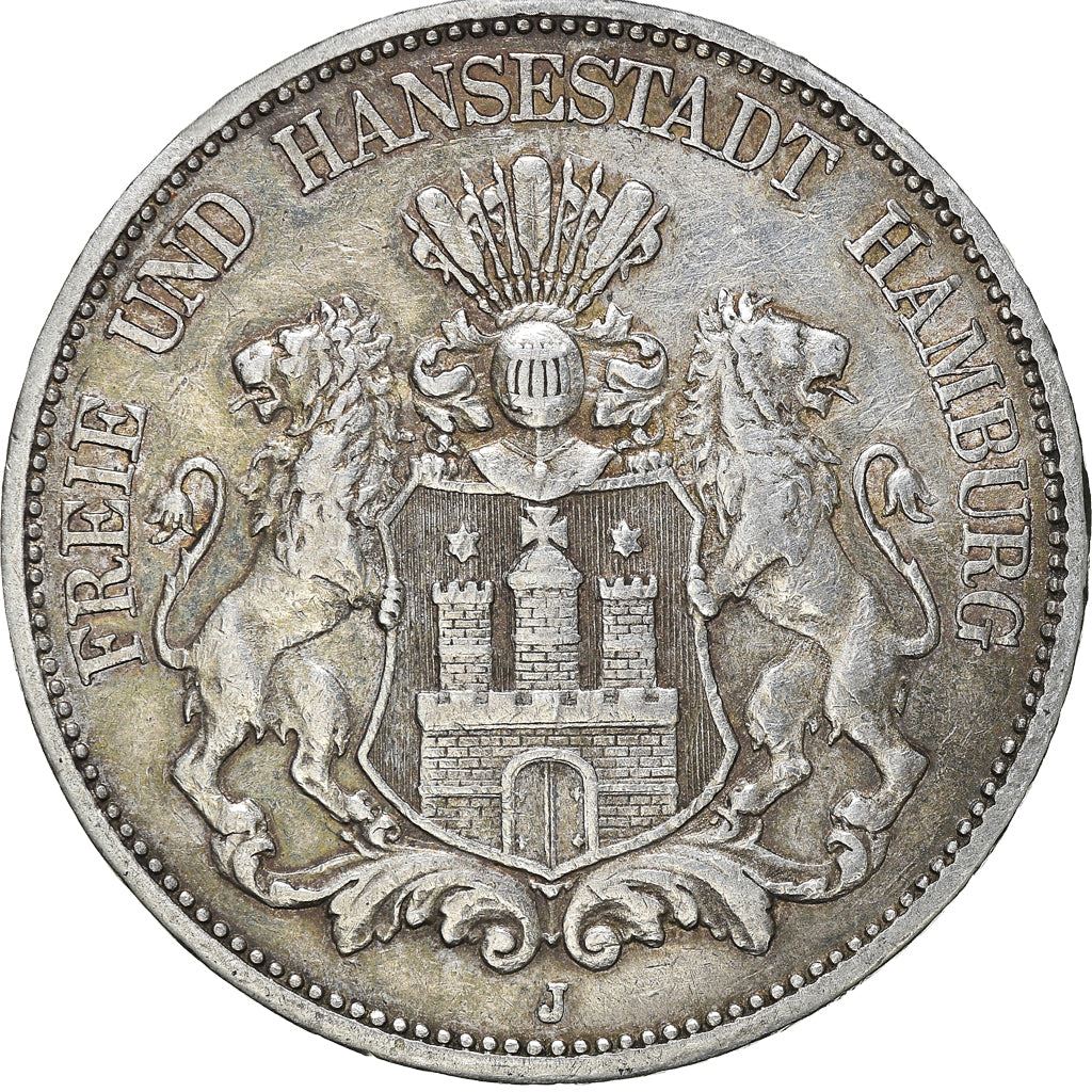 German States | Free Hanseatic City of Hamburg | 5 Mark | Silver | KM610 | 1891 - 1913