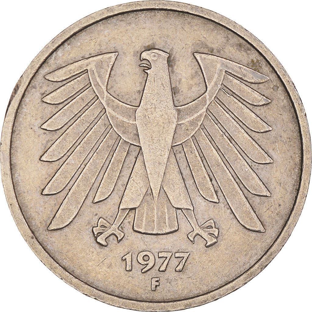 Germany 5 Deutsche Mark Coin | Eagle | KM140.1 | 1975 - 2001