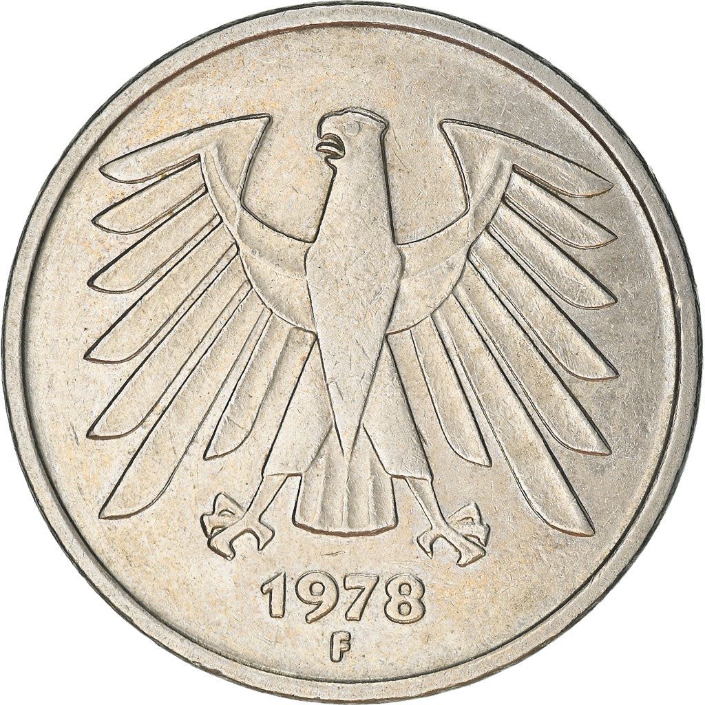 Germany 5 Deutsche Mark Coin | Eagle | KM140.1 | 1975 - 2001