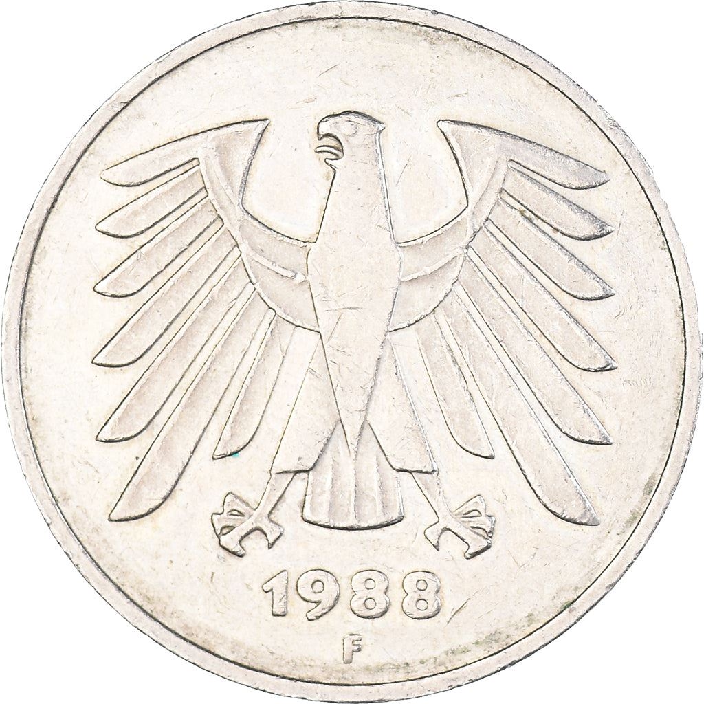 Germany 5 Deutsche Mark Coin | Eagle | KM140.1 | 1975 - 2001