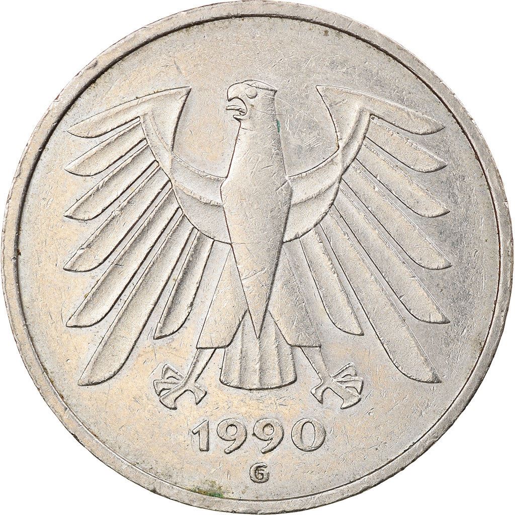 Germany 5 Deutsche Mark Coin | Eagle | KM140.1 | 1975 - 2001