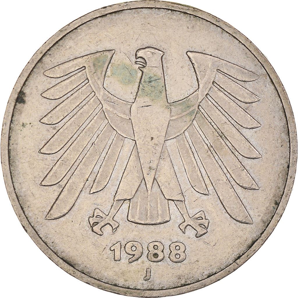 Germany 5 Deutsche Mark Coin | Eagle | KM140.1 | 1975 - 2001