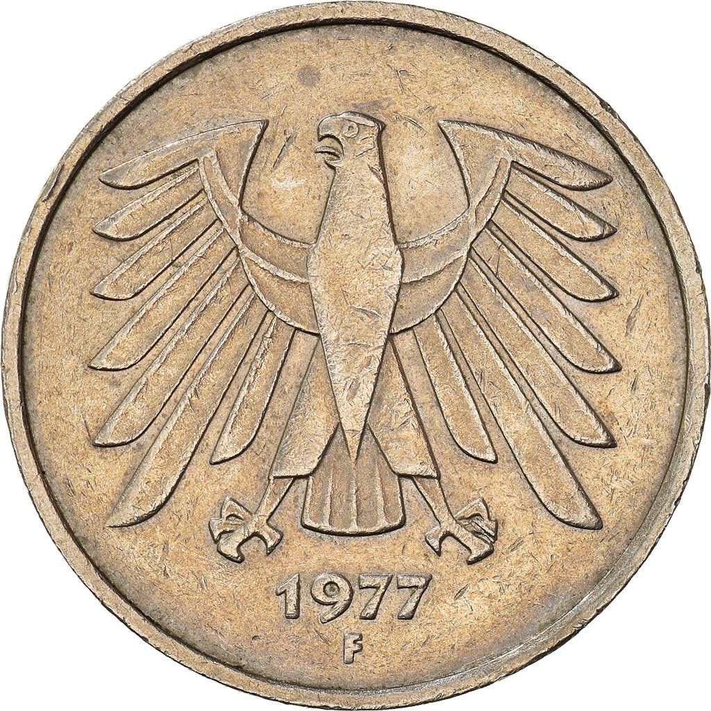 Germany 5 Deutsche Mark Coin | Eagle | KM140.1 | 1975 - 2001