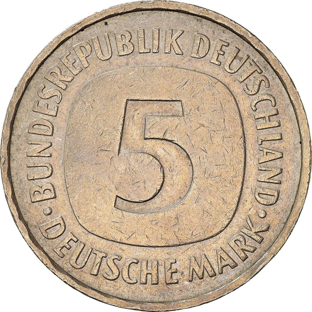 Germany 5 Deutsche Mark Coin | Eagle | KM140.1 | 1975 - 2001