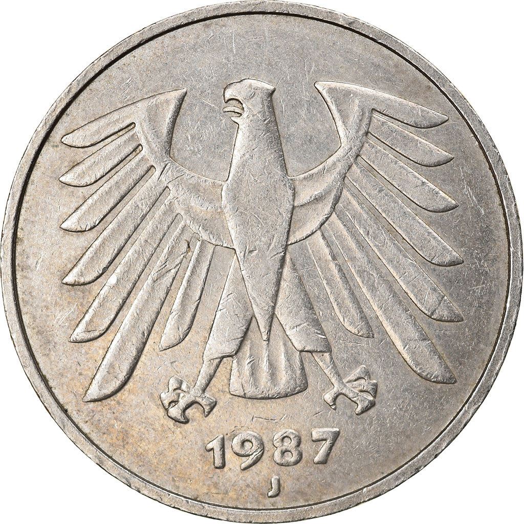 Germany 5 Deutsche Mark Coin | Eagle | KM140.1 | 1975 - 2001