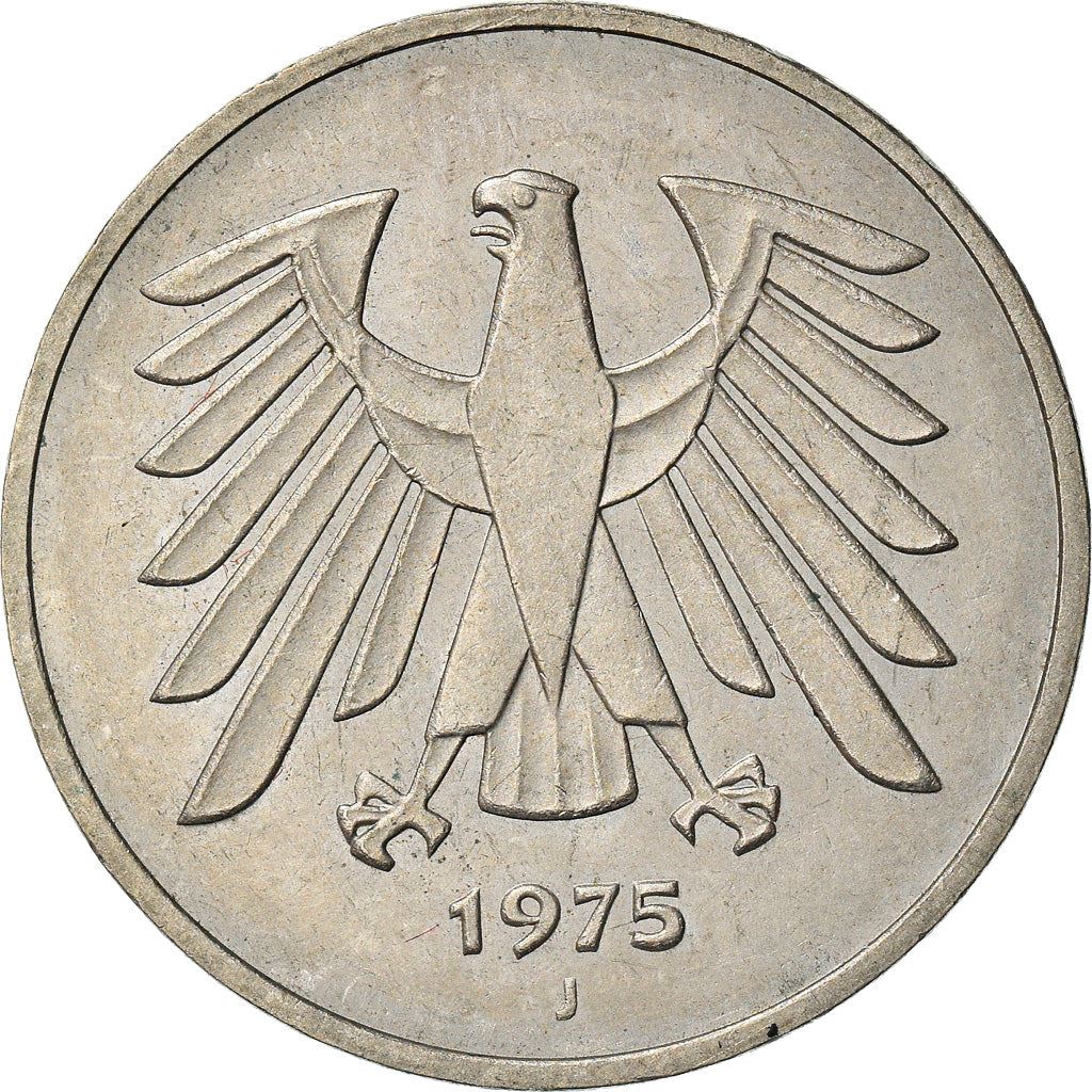 Germany 5 Deutsche Mark Coin | Eagle | KM140.1 | 1975 - 2001