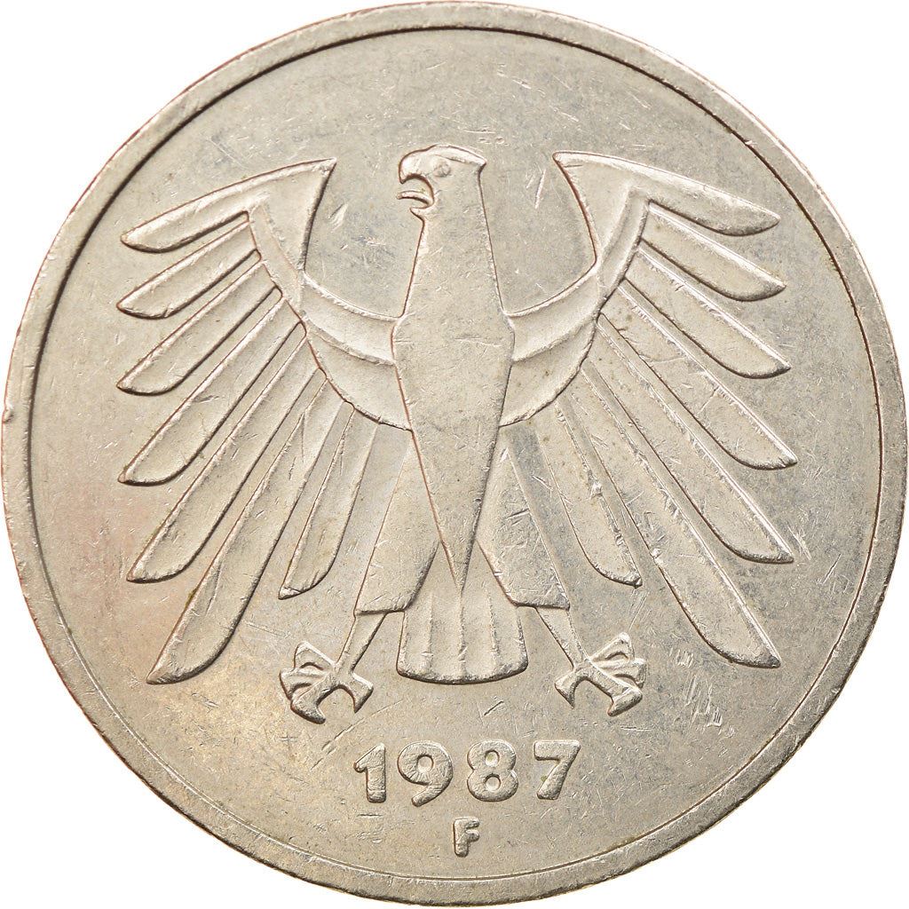 Germany 5 Deutsche Mark Coin | Eagle | KM140.1 | 1975 - 2001