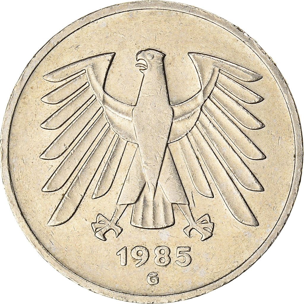 Germany 5 Deutsche Mark Coin | Eagle | KM140.1 | 1975 - 2001