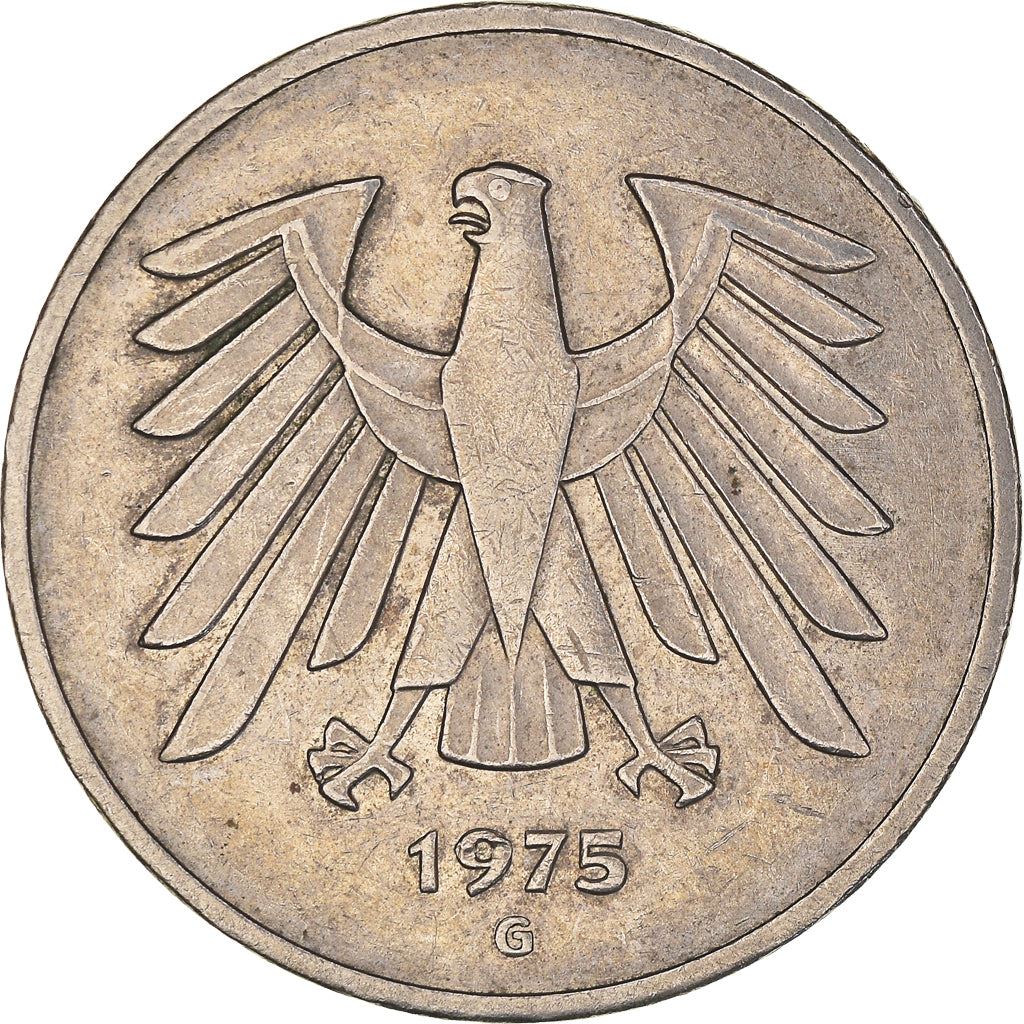 Germany 5 Deutsche Mark Coin | Eagle | KM140.1 | 1975 - 2001