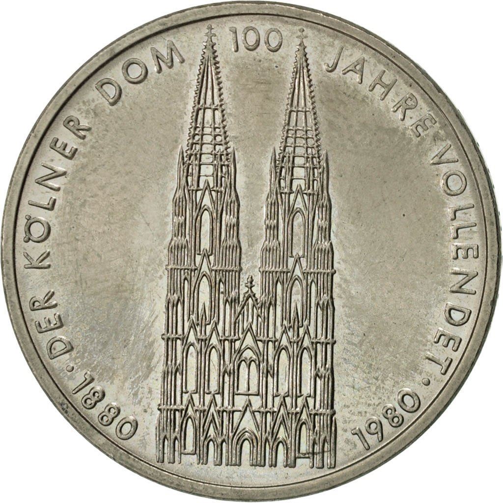 Germany | 5 Deutsche Mark Coin | Kolner Dom | KM153 | 1980