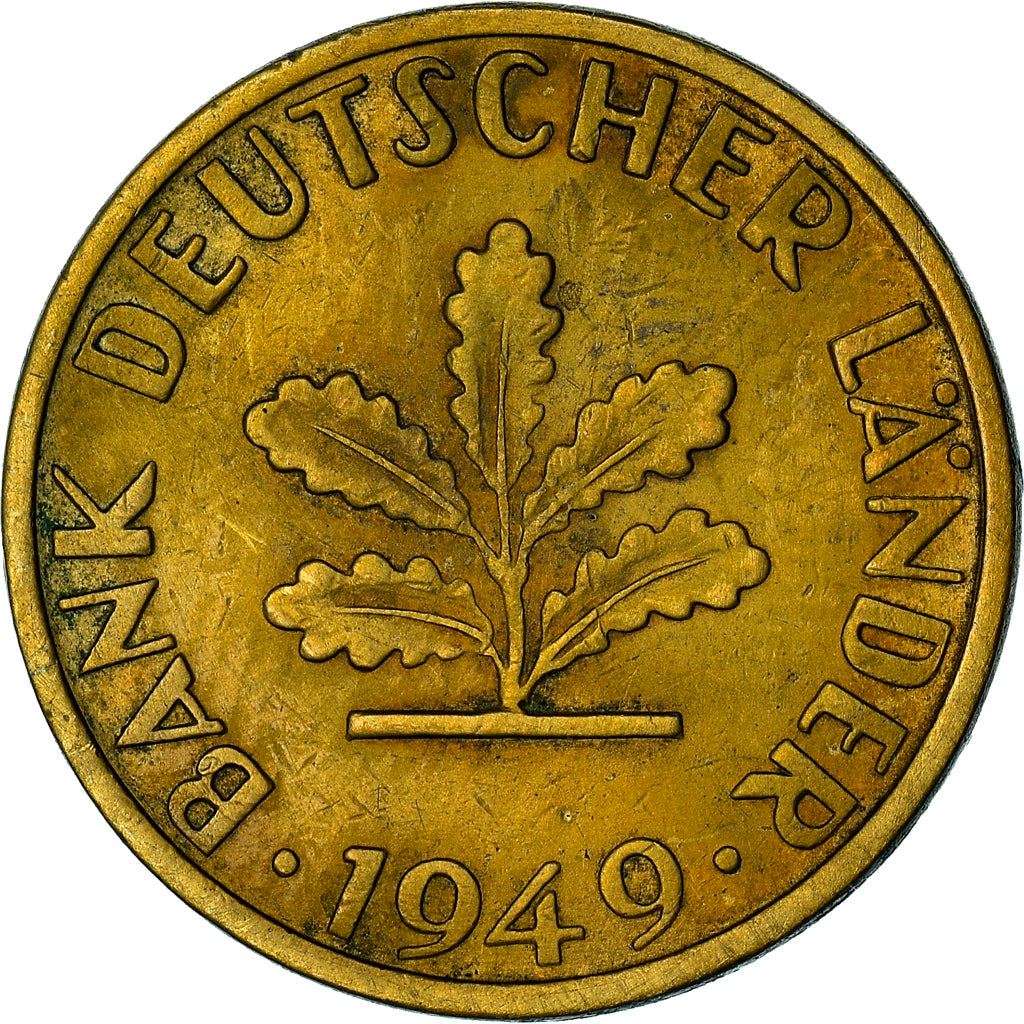 Germany 5 Pfennig Coin | German States Bank | Oak Seedling | KM102 | 1949