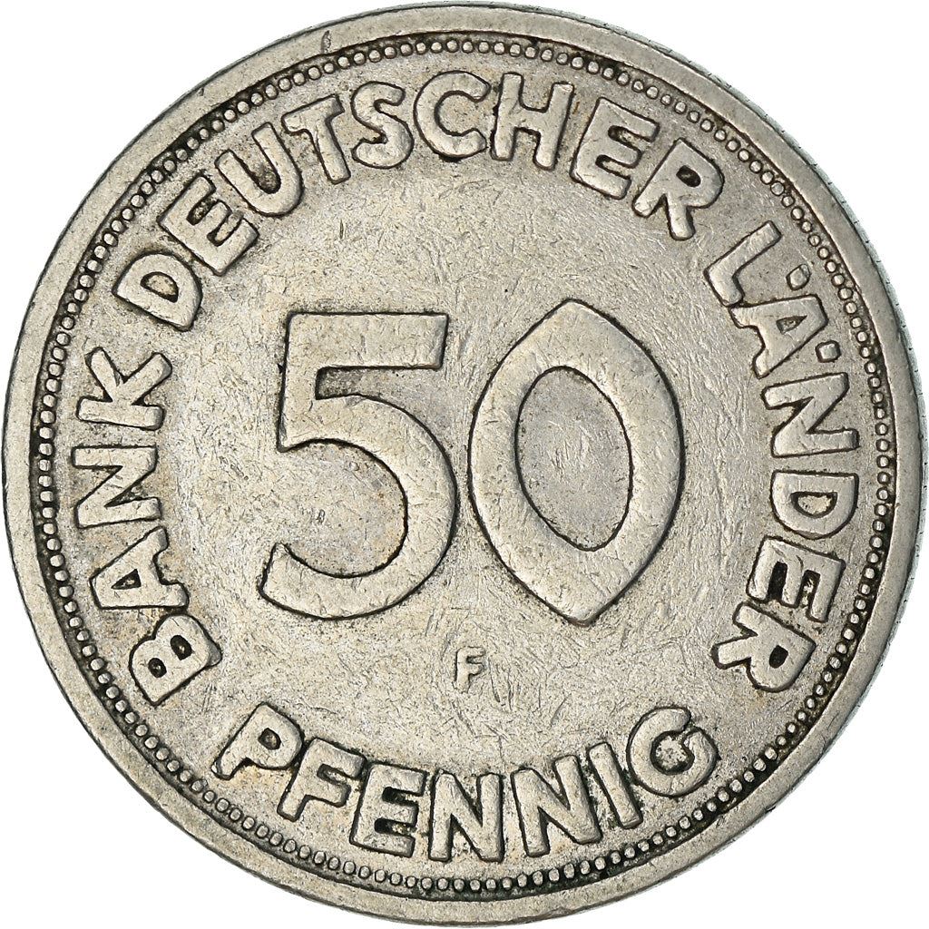 Germany 50 Pfennig Coin | Oak Planting | KM104 | 1949 - 1950