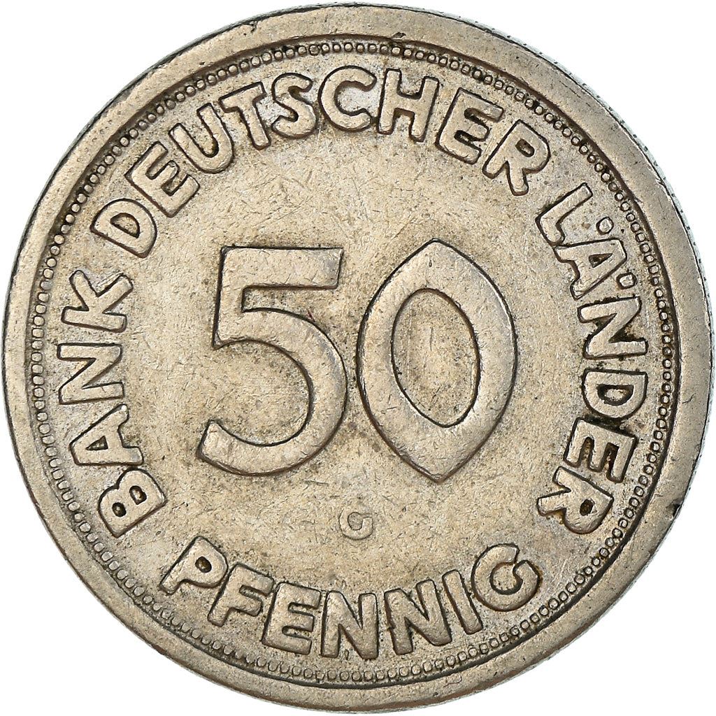 Germany 50 Pfennig Coin | Oak Planting | KM104 | 1949 - 1950