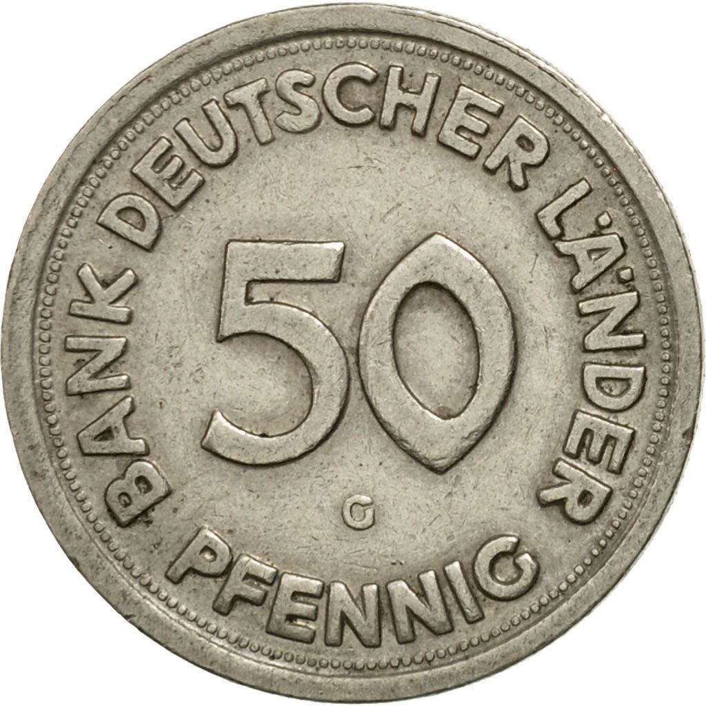 Germany 50 Pfennig Coin | Oak Planting | KM104 | 1949 - 1950