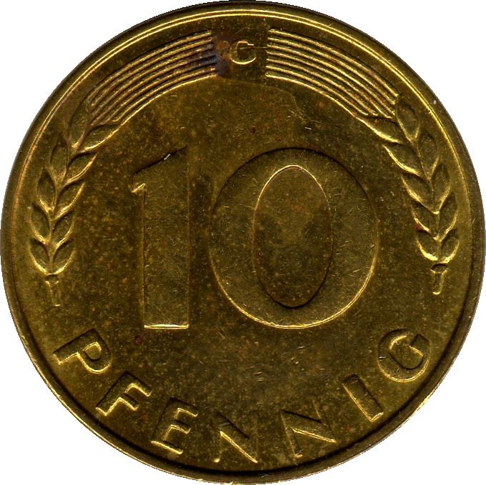 Germany Coin German 10 Pfennig | Oak Seedling | KM103 | 1949