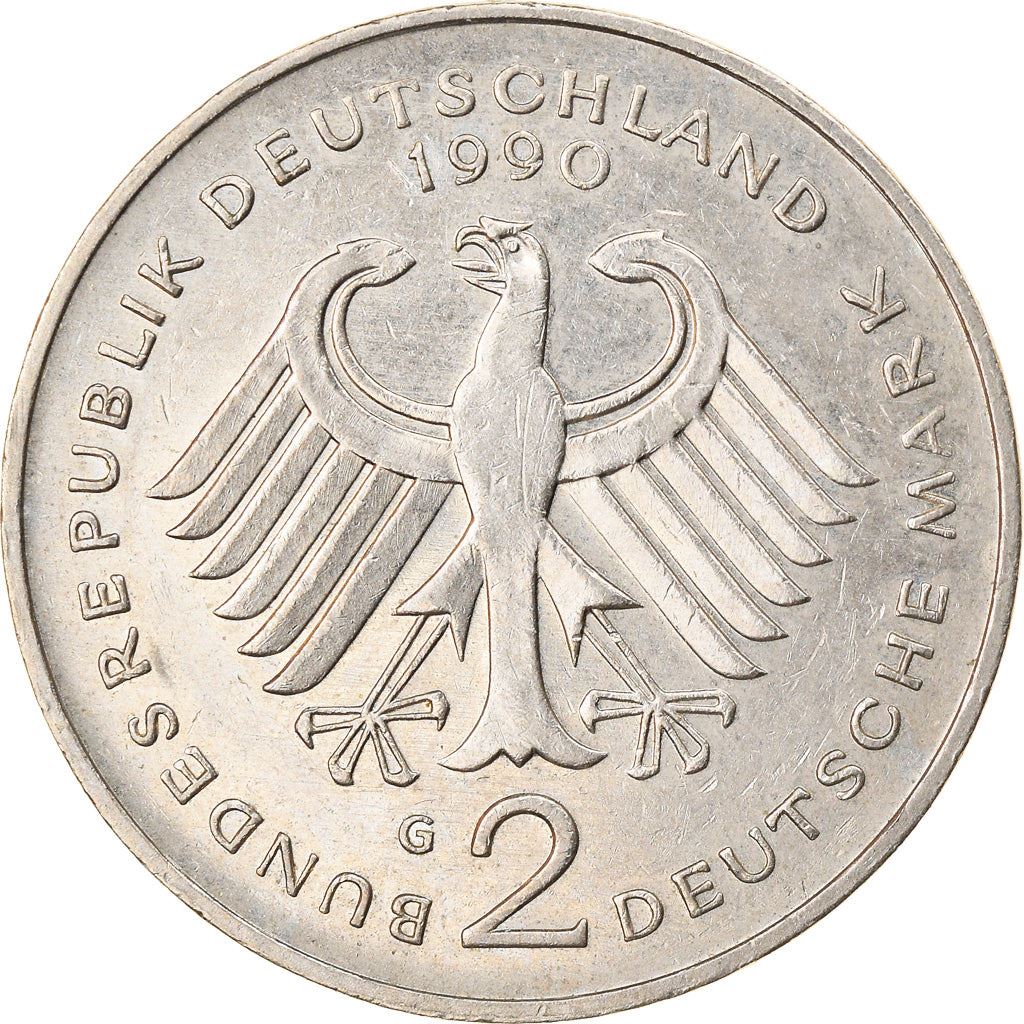 Germany Coin German 2 Deutsche Mark | Franz Josef Strauss | Eagle | KM175 | 1990 - 2001