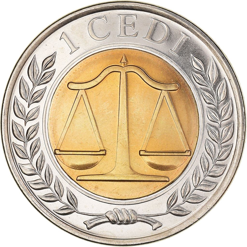 Ghana 1 Cedi Coin | Scales of Justice | KM42 | 2007