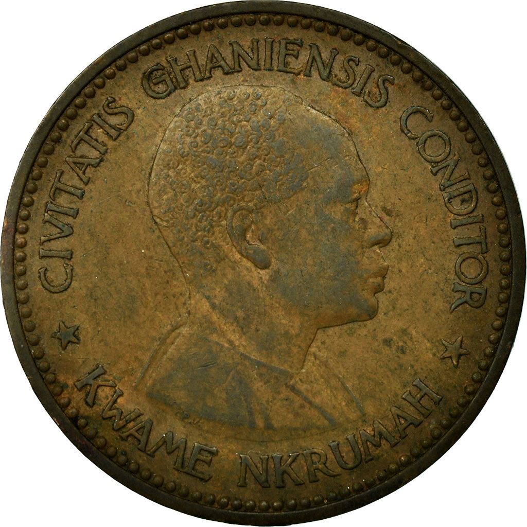 Ghana 1 Penny Coin | Elizabeth II | Star | Kwame Nkrumah | KM2 | 1958