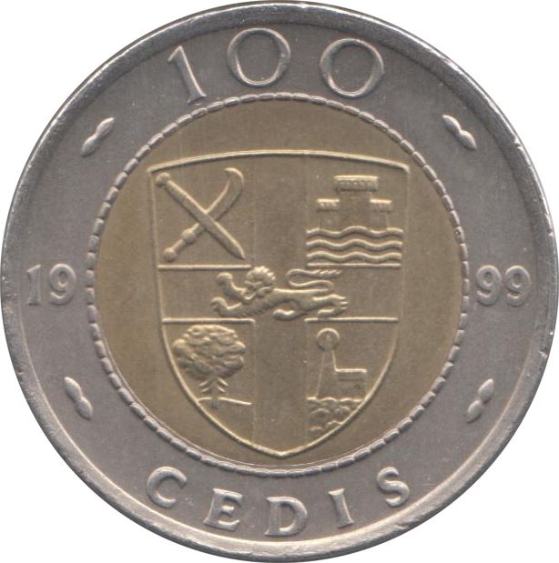 Ghana 100 Cedis Coin | Cocoa beans | KM32 | 1991 - 1999