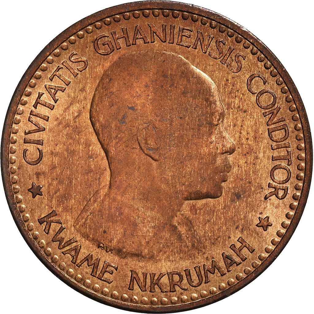 Ghana 1/2 Penny Coin | Kwame Nkrumah | Elizabeth II | KM1 | 1958