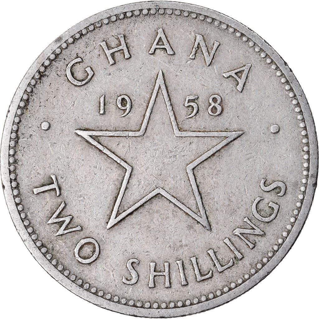 Ghana 2 Shillings Coin | Elizabeth II | Kwame Nkrumah | KM6 | 1958