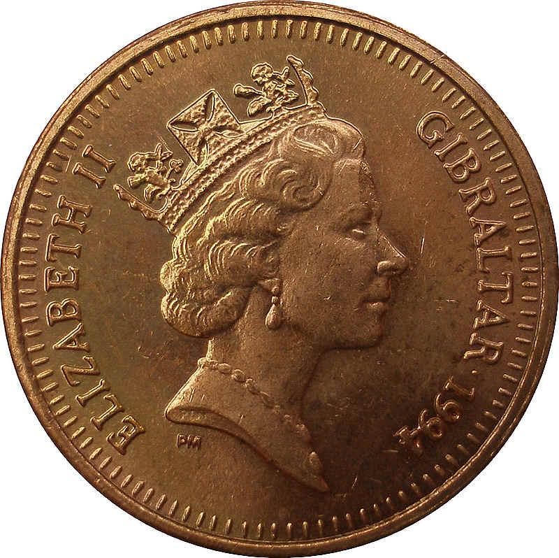 Gibraltar | 1 Penny Coin | Queen Elizabeth II | Barbary Partridge | KM20 | 1988 - 1995