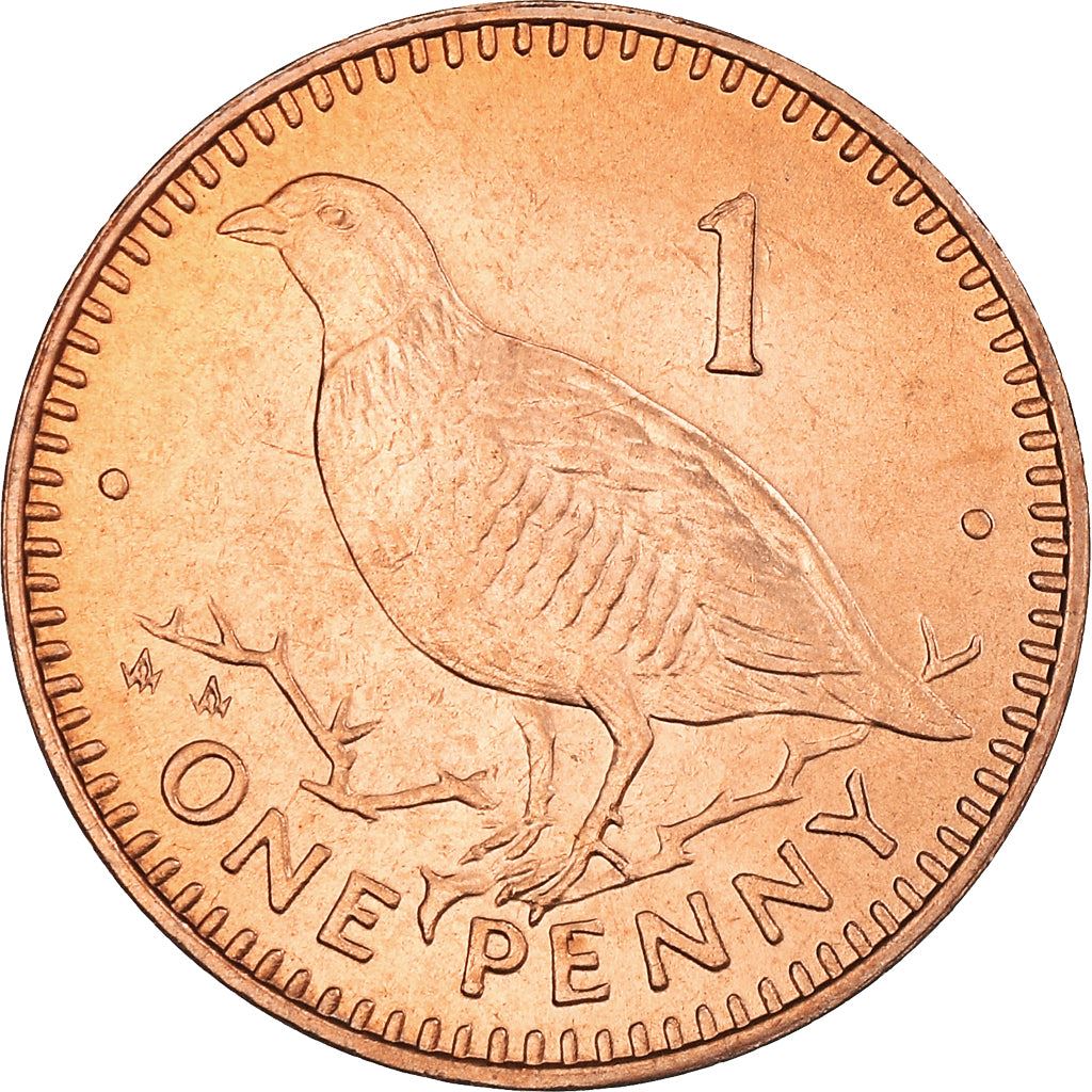 Gibraltar | 1 Penny Coin | Queen Elizabeth II | Barbary Partridge | KM20 | 1988 - 1995