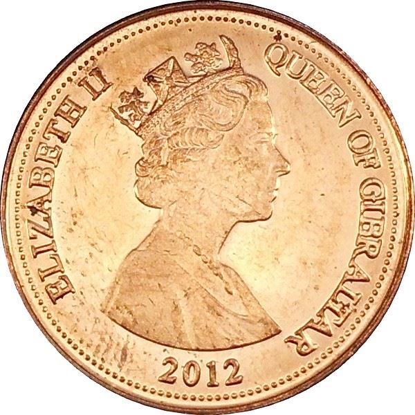 Gibraltar | 1 Penny | Queen Elizabeth II | Barbary Partridge | KM1099 | 2012 - 2013