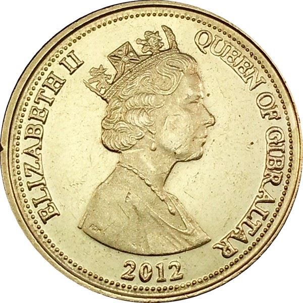 Gibraltar | 1 Pound | Queen Elizabeth II | Neanderthal Skull | KM1105 | 2009 - 2013