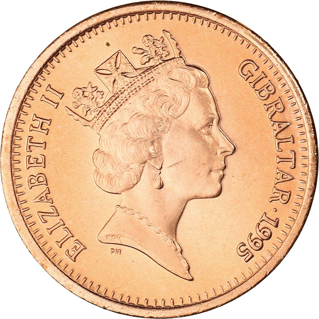 Gibraltar | 2 Pence Coin | Queen Elizabeth II | Europa Point Lighthouse | KM21a | 1995 - 1997