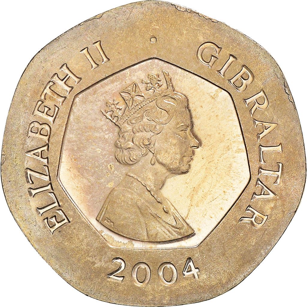 Gibraltar | 20 Pence Coin | Queen Elizabeth II | Occupation | Skull | KM1048 | 2004