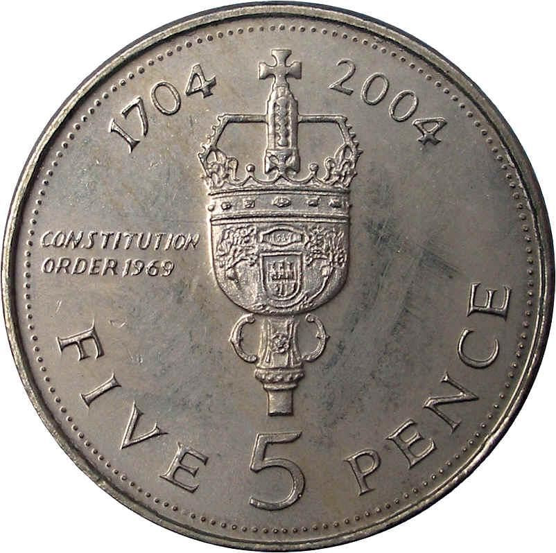 Gibraltar | 5 Pence | Queen Elizabeth II | Occupation | KM1049 | 2004