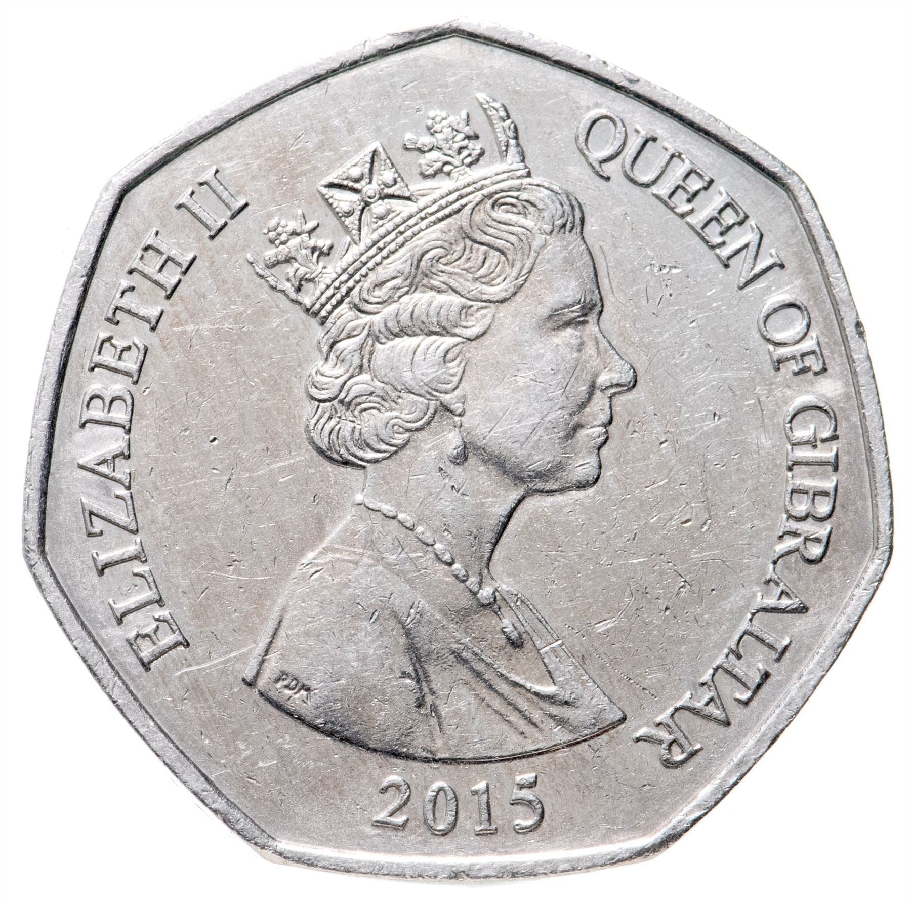 Gibraltar | 50 Pence Coin | Queen Elizabeth II | Barbary Macaque | 2014 - 2016