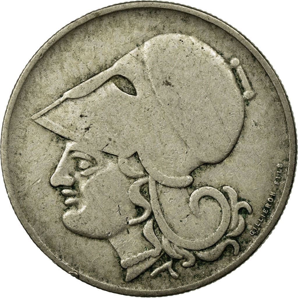 Greece 2 Drachmai Coin | Goddess Athena | KM70 | 1926