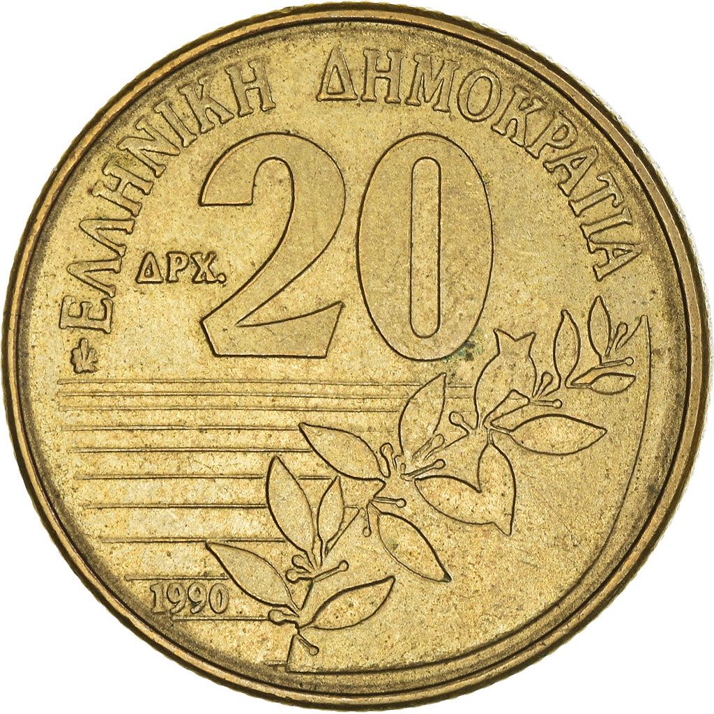 Greece Coin Greek 20 Drachmes | Dionysios Solomos | KM154 | 1990 - 2000