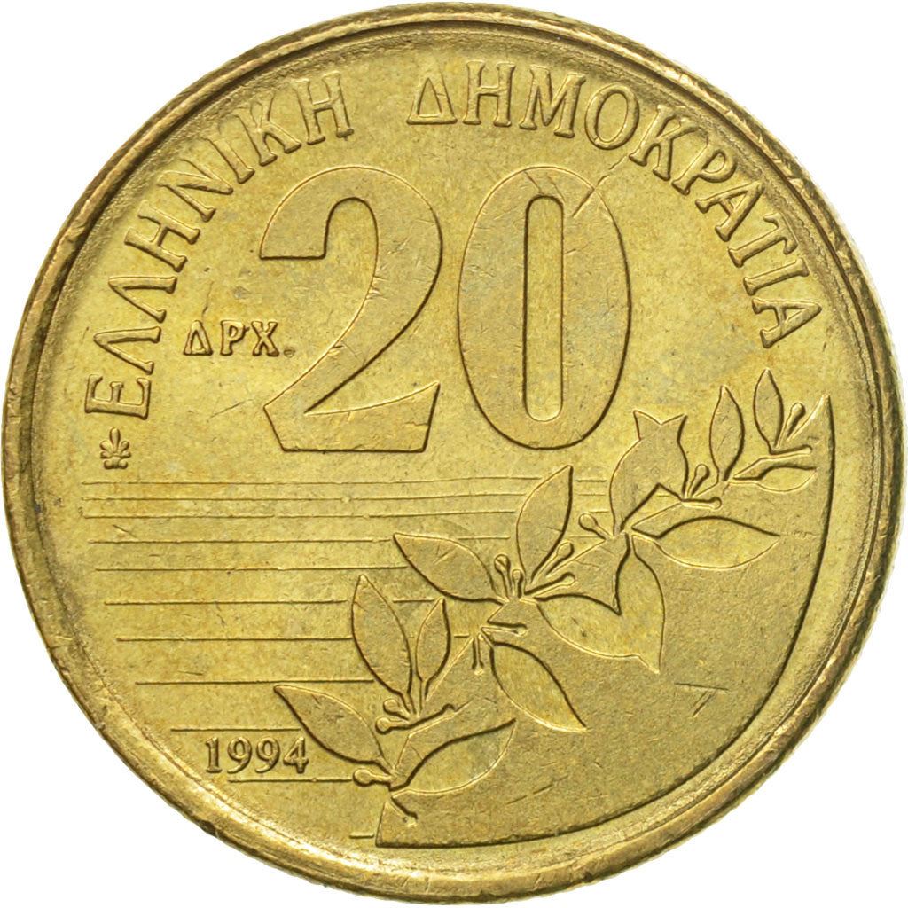 Greece Coin Greek 20 Drachmes | Dionysios Solomos | KM154 | 1990 - 2000