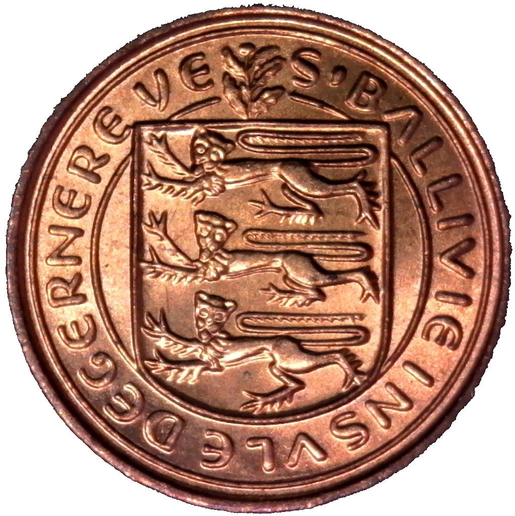 Guernsey Coin | ½ New Penny | Queen Elizabeth II | Leopards | KM20 | 1971