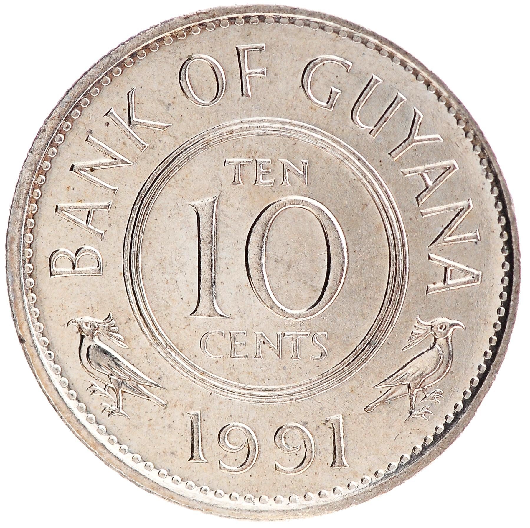 Guyana 10 Cents Coin | Bird Hoatzin | KM33 | 1967 - 1992