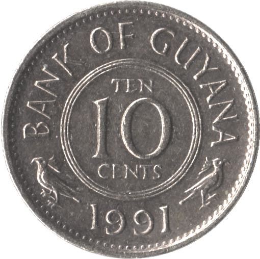 Guyana 10 Cents Coin | Bird Hoatzin | KM33 | 1967 - 1992