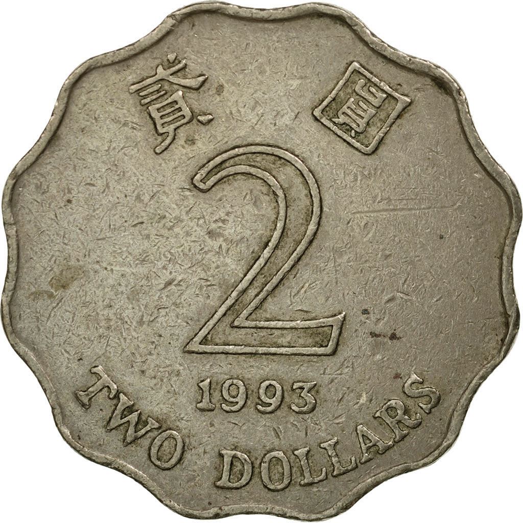 Hong Kong | 2 Dollars Coin | Orchid flower | Km:64 | 1993 - 2019