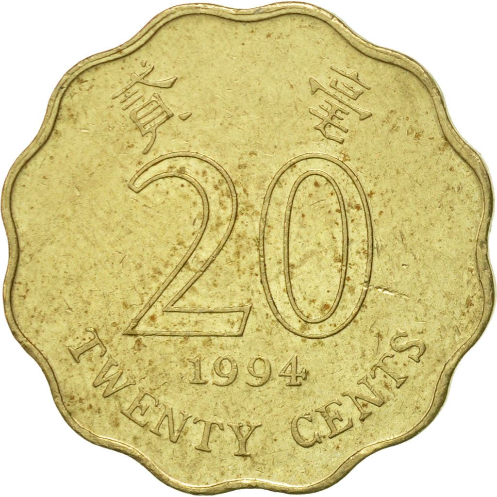 Hong Kong | 20 Cents Coin | Orchid flower | Km:67 | 1993 - 1998