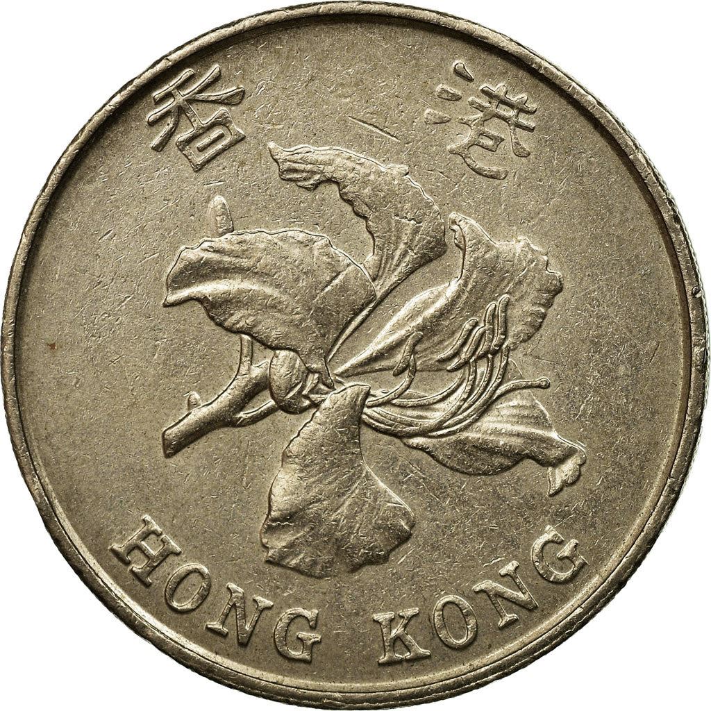 Hong Kong | 5 Dollars Coin | Orchid flower | Km:65 | 1993 - 2019